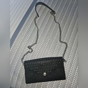 Rebecca Minkoff Studded Black Crossbody, Silver Stud